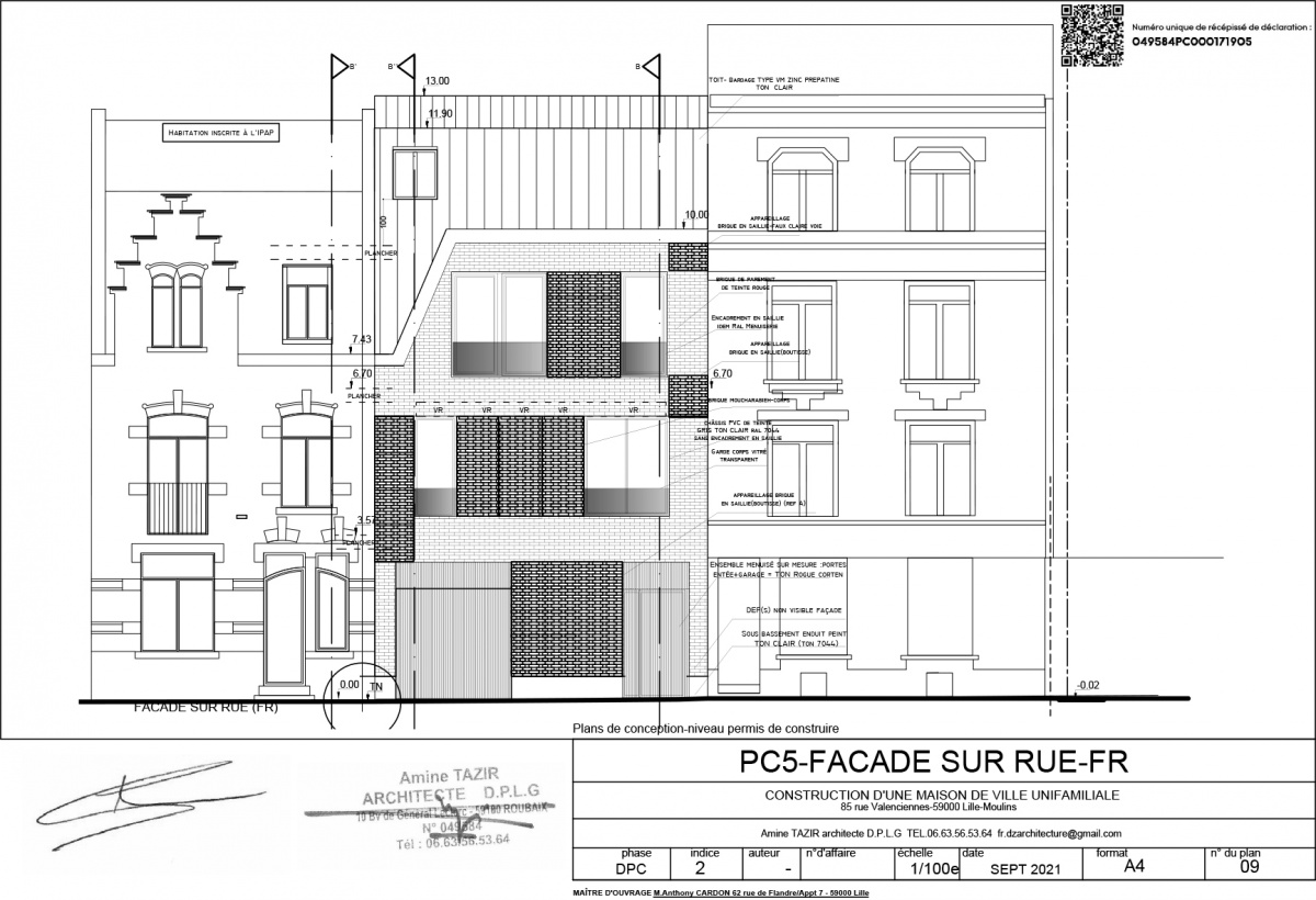 Maison  Lille-Moulins : façade rue