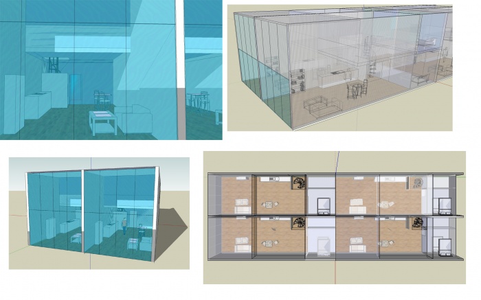 Esquisse en cours pour la rhabilitation d'une usine en 4 lofts