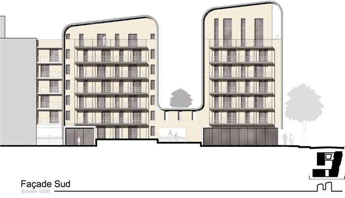 Concours-construction de 50 logements et commerces : fa S2