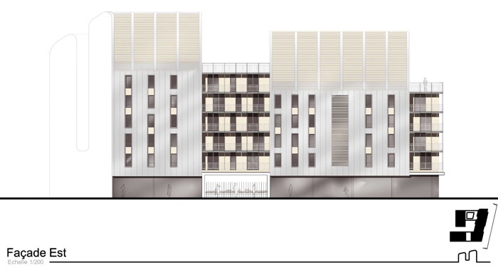 Concours-construction de 50 logements et commerces : fa EST