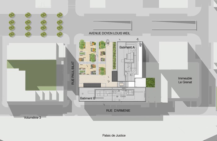 Ralisation d'un immeuble de bureaux : plan masse