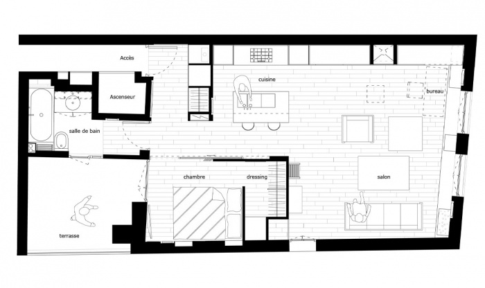 Appartement Saint-Merri : plan