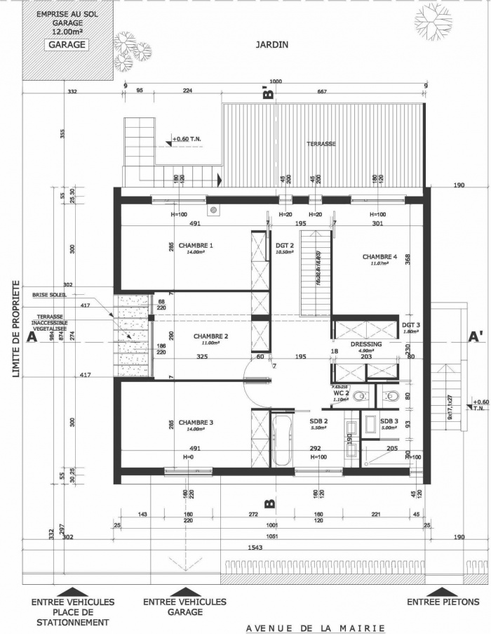 SURLVATION BOIS M : PLAN ETAGE 